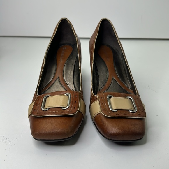 Vintage Naturalizer Women's tan leather retro heels - Picture 2 of 14